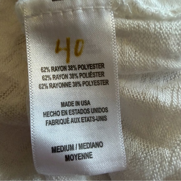 New Rails White Long Sleeve Henley Top V-Neck Made In USA Shirt Lightweight D - Picture 12 of 13